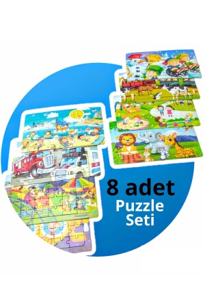 8 adet Çocuk Yapboz - Çocuk Puzzle 30 parçalı set - 4