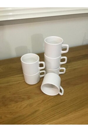 8 Cm Stackable Çay Fincanı 6 Adet Beyaz 331 - 1