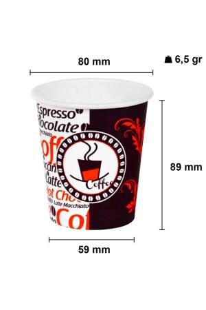 8 Oz schwarzer Pappbecher mit Deckel Kaffee Tee Pappbecher 250 ml – 100 Stück AT08OZ - 4