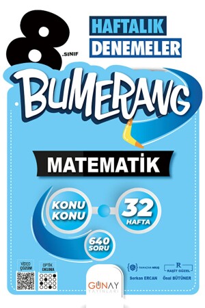 8. Sınıf Bumerang 32 Haftalık Matematik Denemeleri - Ramazan Akkuş - Günay Yayınları - 9786257150583 - 2