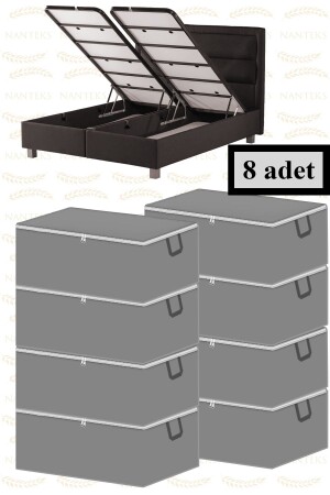 8 Stück Aufbewahrungstasche für den Unterbau eines Schlafsofas, 60 x 40 x 22 cm (ANTHRAZIT) - 2