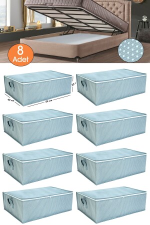 8 Stück mit Tupfenmuster – Sofa-Bett-Sockeltyp, Aufbewahrung, Aufbewahrung, Aufbewahrung, Aufbewahrung, Aufbewahrung, Aufbewahrungstasche, 64 x 45 x 22 cm, Blau - 2