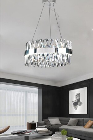 8010-60 Krom 60 Lık Ledli Kristal Avize 8010-60 KR - 6