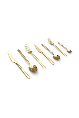 84-teiliges Löwe-Gold-Gabel-Löffel-Messer-Set. 84-teiliges Löwe-Gold - 7