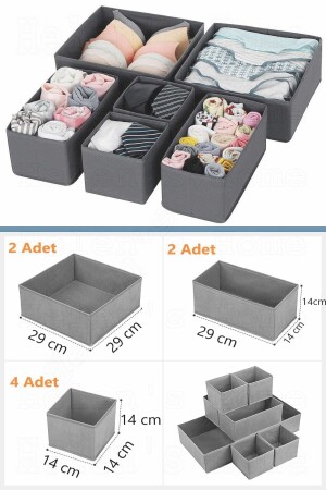 8'li Çekmece Içi Düzenleyici Organizer Set Antrasit - 4