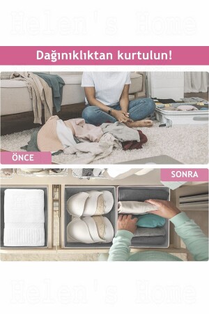 8'li Çekmece Içi Düzenleyici Organizer Set Gri - 7