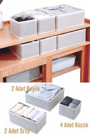 8'li Çekmece Içi Düzenleyici Organizer Set Gri - 9