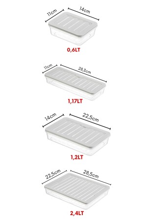 9 Lu Set Freshbox Mikrodalga Ve Difrize Uygun Saklama Kabı Gri - 10