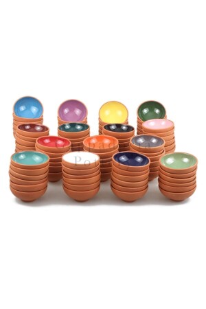 90-teiliges Tontopf-Schalen-Set, 8 cm, 15 Farben, vielseitig einsetzbar, TOPRAK_KASE_TOPTAN_004 - 1