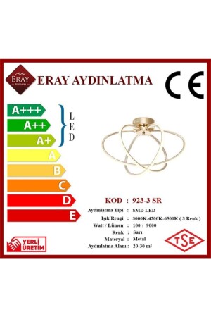 923-3 3 LED Gelber Kronleuchter 923-3 SR - 6