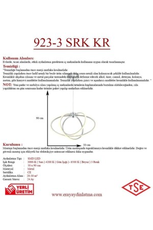 923-3 Chrom-Pendelleuchte, LED-Kronleuchter 923-3 SRK KR - 7