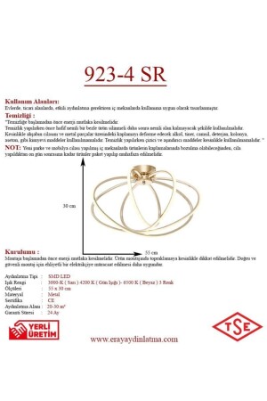 923-4 4 LED Gelber Kronleuchter 923-4 SR - 7