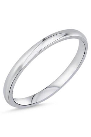 925 Sterling Silber 2 mm gewölbter dünner Herren- und Damen-Silber-Ehering-Verlobungsring - 1