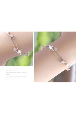 925 Sterling Silber Quadratisches Damen-Silberarmband Mi-1153=Quadratisches Armband BM - 4