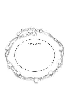 925 Sterling Silber Quadratisches Damen-Silberarmband Mi-1153=Quadratisches Armband BM - 5