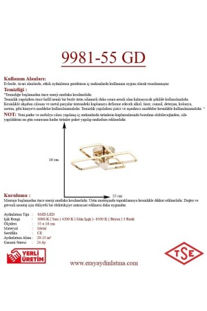 9981-55 Gelber LED-Kronleuchter 9981-55 GD - 4