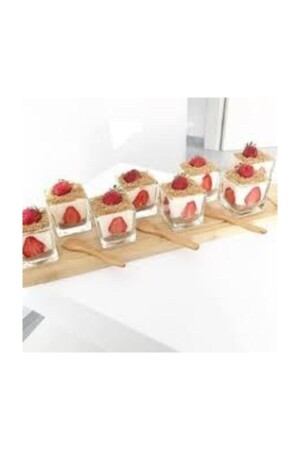 9x9Glas quadratischer Becher Magnolien-Dessert-Eiscreme 5064804 - 5