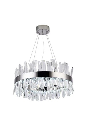 A Luxury Modern Kristal Taşlı Sarkıt Led Avize Kademeli 3 Renk Krom 50 Cm burenze401 - 1