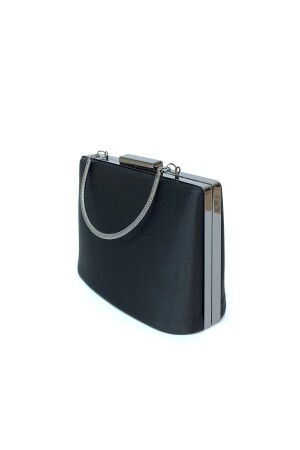 Abendkleid-Clutch-Portfolio für Damen aus Satin in Schwarz. Damentasche - 6