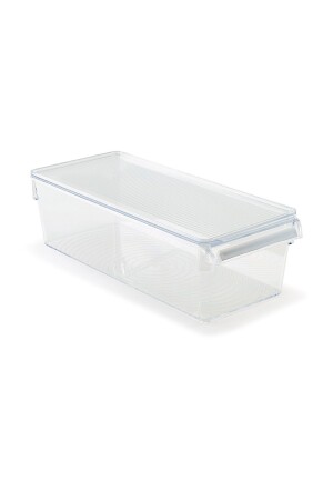 Abgedeckter Kühlschrank-Organizer im Schrank-Organizer-Regal 360 x 150 x 100 mm, transparent, M-E27-20-16K - 3