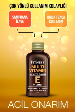 Acil Onarıcı Mucize Bakım E Vitamini Biotin Collagen Provitamin B5 Multivitamin Saç Bakım Kürü 10 ml - 3