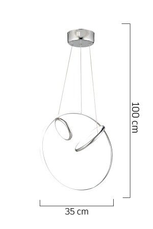 Acosta Chrom Pendelleuchte 44 Watt Pendelleuchte LED Büro Kronleuchter Moderne Küche Badezimmer Led Wohnzimmer Pendelleuchte Kronleuchter 11271-01-CH - 5