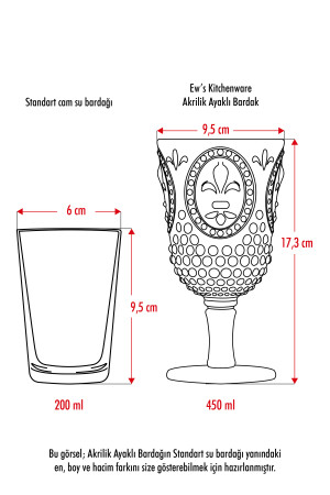 Acryl Aquamarin 6-teiliges Kelch- und Wasser-Erfrischungsgetränk-Kaffeeglas 450 ml (kein Glas) Magıcayaklidp6 - 6