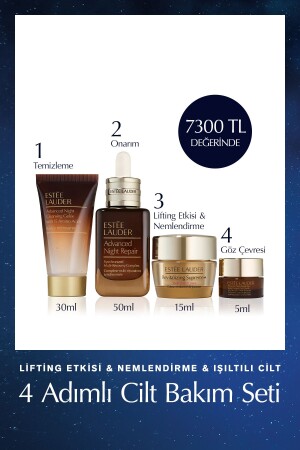 Advanced Night Repair 4er-Set, reparierendes Lifting, hilft effektiv bei der Kollagenproduktion, 50 ml + 15 ml + 30 ml + 5 ml - 4