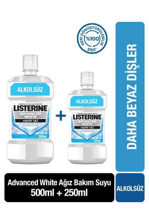 Advanced White Hafif Tat Alkolsüz Ağız Bakım Suyu 500 ml - 250 ml Set - 1