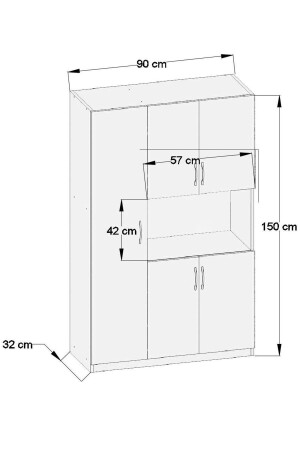 Ae-3030 Duygu 5 Kapaklı Beyaz Çok Amaçlı Mutfak & Banyo Dolabı, Kiler DUYGU1230 - 5