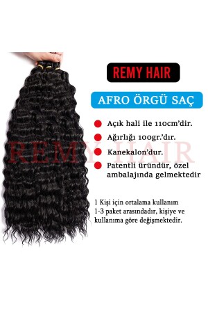 Afro Örgüsü Saç - Siyah 100gr. - 5