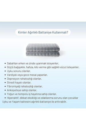 Ağırlıklı Battaniye Tek Kişilik Yorgan 6 Kg Mavi 155x215 %100 Pamuk 4 Mevsim Kullanılabilir - 4