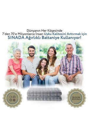 Ağırlıklı Battaniye Tek Kişilik Yorgan 6 Kg Mavi 155x215 %100 Pamuk 4 Mevsim Kullanılabilir - 9