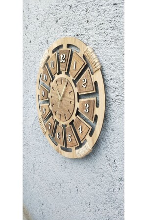 Ahorn-Jute-Schnur, dekorative Holz-Wanduhr, ecaspt - 1