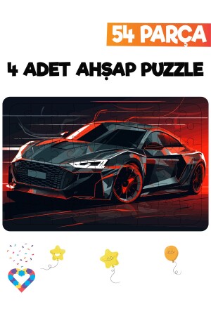 Ahşap 54 Parça 4 Adet Çocuk Puzzle - 5