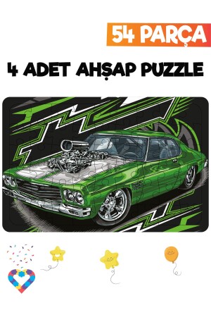 Ahşap 54 Parça 4 Adet Çocuk Puzzle - 7