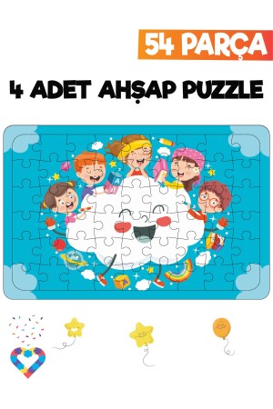 Ahşap 54 Parça 4 Adet Çocuk Puzzle - 4