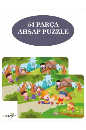 Ahşap 54 Parça Çocuk Puzzle - 3