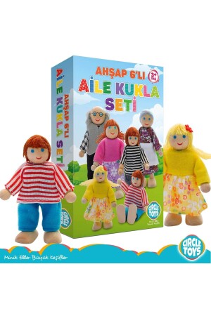 Ahşap 6'lı Aile Kukla Seti - 5