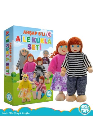 Ahşap 6'lı Aile Kukla Seti - 6