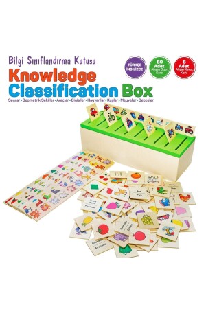 Ahşap Bilgi Sınıflandırma Kutusu Eğitici Mazgallı Oyuncak 88 Parça Knowledge Classification Box - 6