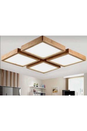 Ahşap Çerçeve Tavan Led Aydınlatma 4lü 30*30 Cm 4lü Takım Ücretsiz Kargo Beyazled Işık 6500k KARE30304LÜ - 6