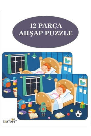 Ahşap Çocuk Puzzle 12 Parça - 2