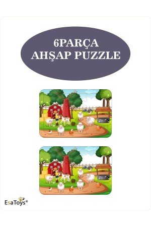 Ahşap Çocuk Puzzle 6 Parça - 1