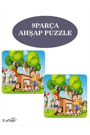 Ahşap Çocuk Puzzle 9 Parça - 2