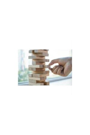 Ahşap Denge Oyunu Jenga 54 Parça Kayın Ağacından 23x7cm Büyük Boy Janga Oyunu Ahşap Kule Gökdelen - 4