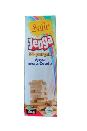 Ahşap Denge Oyunu Jenga 54 Parça Kayın Ağacından 23x7cm Büyük Boy Janga Oyunu Ahşap Kule Gökdelen - 5