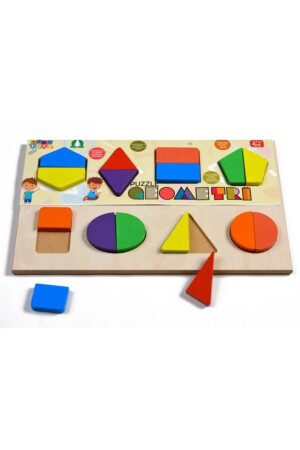 Ahşap Puzzle 3'ü 1 Arada Alfabe-Geometri-Sayılar PZZL250 - 6