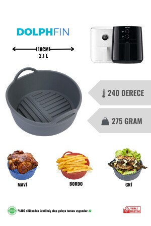 Air Fryer Silikon Pişirme Kabı Yemek Ve Kek Kalıbı Xiaomi 3,5l Ve Philips 4,1l Uyumlu Özel Tasarım SMRT-701 - 2