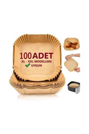 Airfryer Pişirme Kağıdı Xl-xxl-büyük Boy-100 Adet Hava Fritöz Kağıdı- Fırın Kağıdı Tek Kullanım 20cm - 3